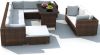 VidaXL 10 delige Loungeset Met Kussens Poly Rattan Bruin online kopen