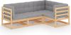 VidaXL 4 delige Loungeset met kussens massief grenenhout online kopen
