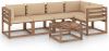 VIDAXL 6 delige Loungeset pallet met kussens ge&#xEF, mpregneerd grenenhout online kopen
