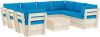 VidaXL 9 delige Loungeset met kussens pallet vurenhout online kopen