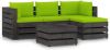 VIDAXL 5 delige Loungeset met kussens grijs ge&#xEF, mpregneerd hout online kopen