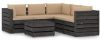 VIDAXL 6 delige Loungeset met kussens grijs ge&#xEF, mpregneerd hout online kopen