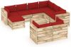 VIDAXL 10 delige Loungeset met kussens groen ge&#xEF, mpregneerd hout online kopen