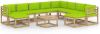 VIDAXL 11 delige Loungeset met kussens ge&#xEF, mpregneerd grenenhout online kopen