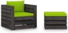 VIDAXL 2 delige Loungeset met kussens grijs ge&#xEF, mpregneerd hout online kopen