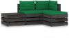 VIDAXL 4 delige Loungeset met kussens grijs ge&#xEF, mpregneerd hout online kopen