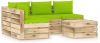 VIDAXL 5 delige Loungeset met kussens groen ge&#xEF, mpregneerd hout online kopen