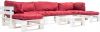 VidaXL 6-delige Loungeset pallet met rode kussens FSC hout online kopen