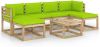 VIDAXL 7 delige Loungeset met kussens ge&#xEF, mpregneerd grenenhout online kopen