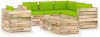 VIDAXL 8 delige Loungeset met kussens groen ge&#xEF, mpregneerd hout online kopen