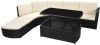VIDAXL 4 delige Loungeset met kussens poly rattan zwart online kopen