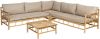 Exotan Bamboo Hoek Loungeset Hoek Loungebank + Koffietafel Incl. Kussens online kopen