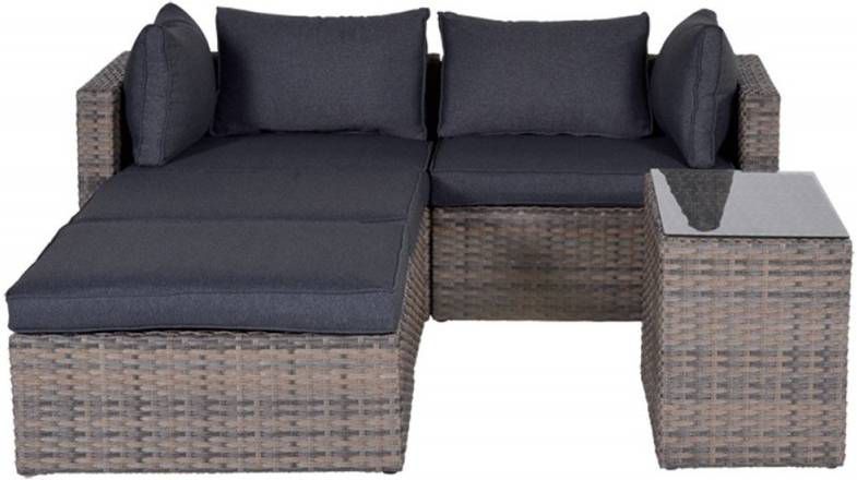 Garden Impressions Verona Balkon Loungeset 5 Delig Wicker Cloudy Grey