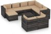 VIDAXL 10 delige Loungeset met kussens grijs ge&#xEF, mpregneerd hout online kopen