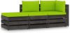 VIDAXL 3 delige Loungeset met kussens grijs ge&#xEF, mpregneerd hout online kopen