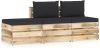 VIDAXL 3 delige Loungeset met kussens groen ge&#xEF, mpregneerd hout online kopen