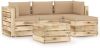 VIDAXL 5 delige Loungeset met kussens groen ge&#xEF, mpregneerd hout online kopen