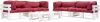 VidaXL 6 delige Loungeset pallet met rode kussens hout online kopen