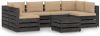 VIDAXL 7 delige Loungeset met kussens grijs ge&#xEF, mpregneerd hout online kopen