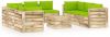 VIDAXL 9 delige Loungeset met kussens groen ge&#xEF, mpregneerd hout online kopen