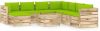 VIDAXL 9 delige Loungeset met kussens groen ge&#xEF, mpregneerd hout online kopen