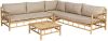 Exotan Bamboo Hoek Loungeset Hoek Loungebank + Koffietafel Incl. Kussens online kopen